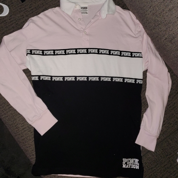 PINK sweater button up collar - Picture 2 of 2